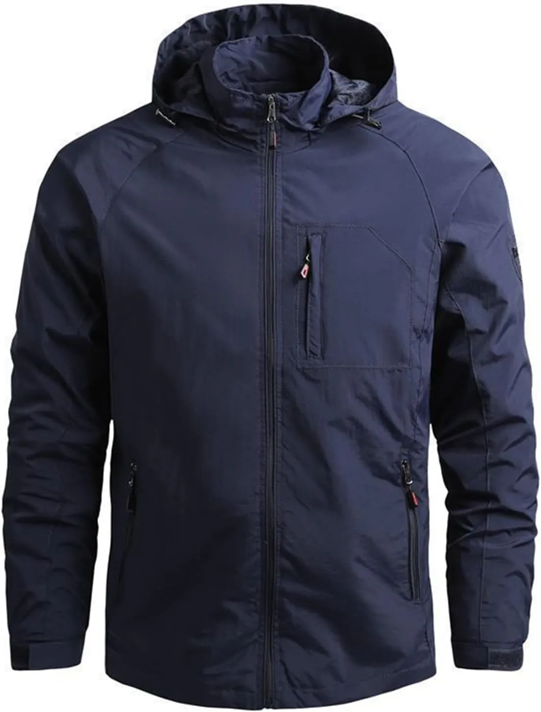 Men's Lightweight Waterproof Rain Jacket Hiking Windbreake Jacket Casual Hoodies Hooded Outdoor Raincoat Pockets
