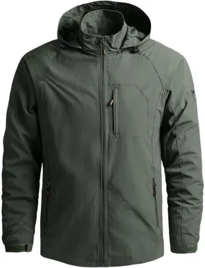 Men's Lightweight Waterproof Rain Jacket Hiking Windbreake Jacket Casual Hoodies Hooded Outdoor Raincoat Pockets