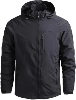 Men's Lightweight Waterproof Rain Jacket Hiking Windbreake Jacket Casual Hoodies Hooded Outdoor Raincoat Pockets