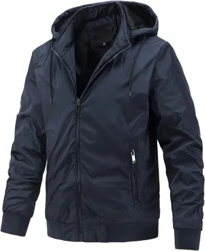 Men's Lightweight Waterproof Rain Jacket Raincoat Hiking Windbreake Jackets Hooded Outwear Casual Hoodies Pockets