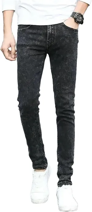 Men's Loose Fit Straight Leg Denim Jeans Baggy Wide Leg Plain Pants Jeans with Pockets