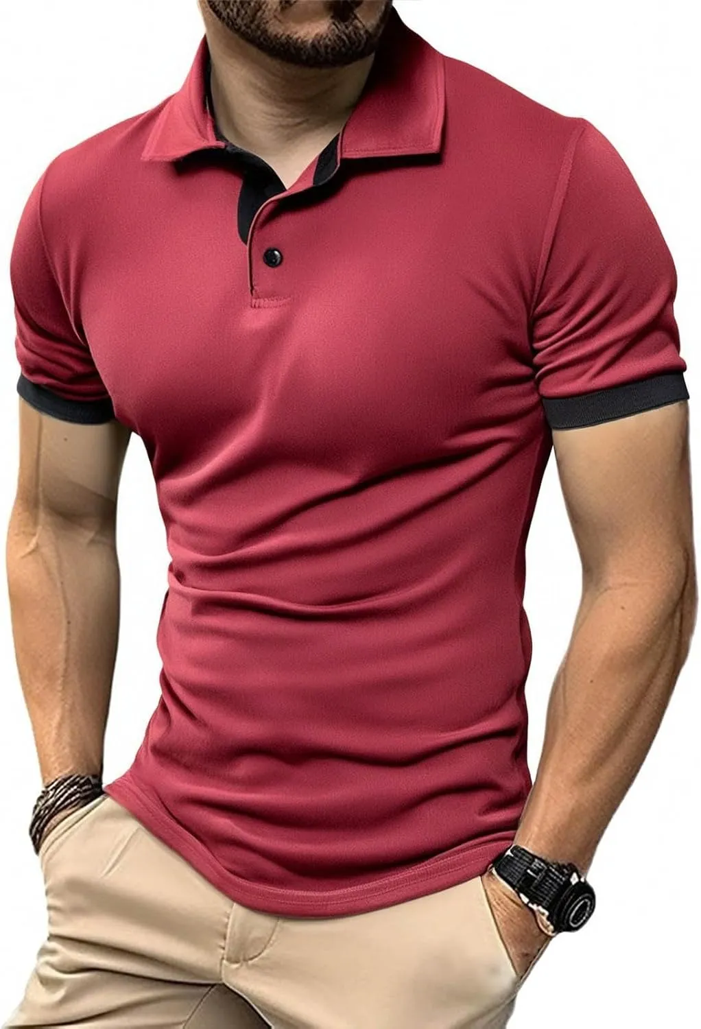 Mens Polo Shirts Breathable Quick Dry Short Sleeve Golf T Shirt Classic Summer Performance Moisture Wicking Gym Tees