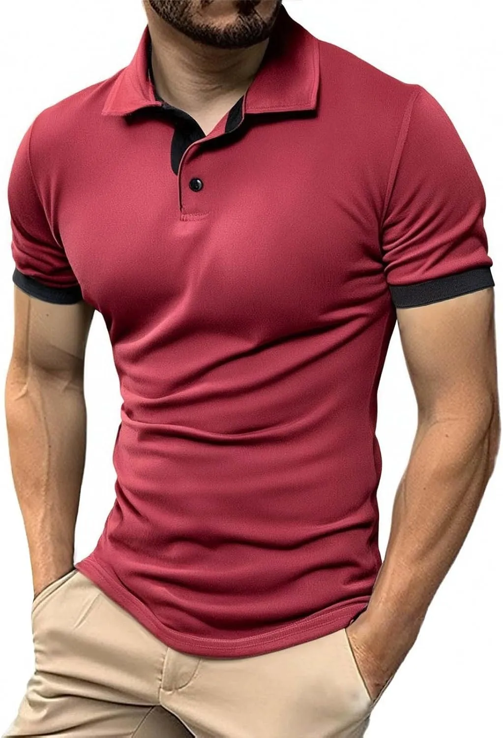 Mens Polo Shirts Breathable Quick Dry Short Sleeve Golf T Shirt Classic Summer Performance Moisture Wicking Gym Tees