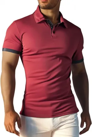 Mens Polo Shirts Breathable Quick Dry Short Sleeve Golf T Shirt Classic Summer Performance Moisture Wicking Gym Tees