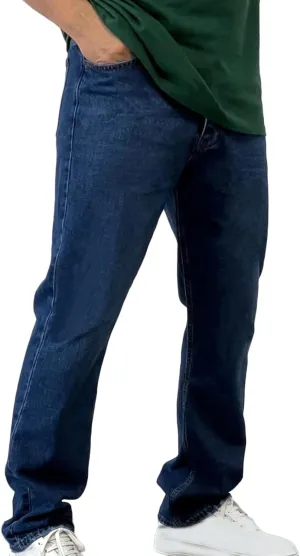 Men's Relaxed Fit Jean with Pocket Y2k Vintage Plain Pants 2025 Casual Loose Fit Slacks Hip Hop Denim Trousers