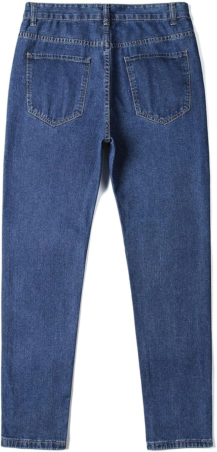 Men's Relaxed Fit Jean with Pocket Y2k Vintage Plain Pants 2025 Casual Loose Fit Slacks Hip Hop Denim Trousers