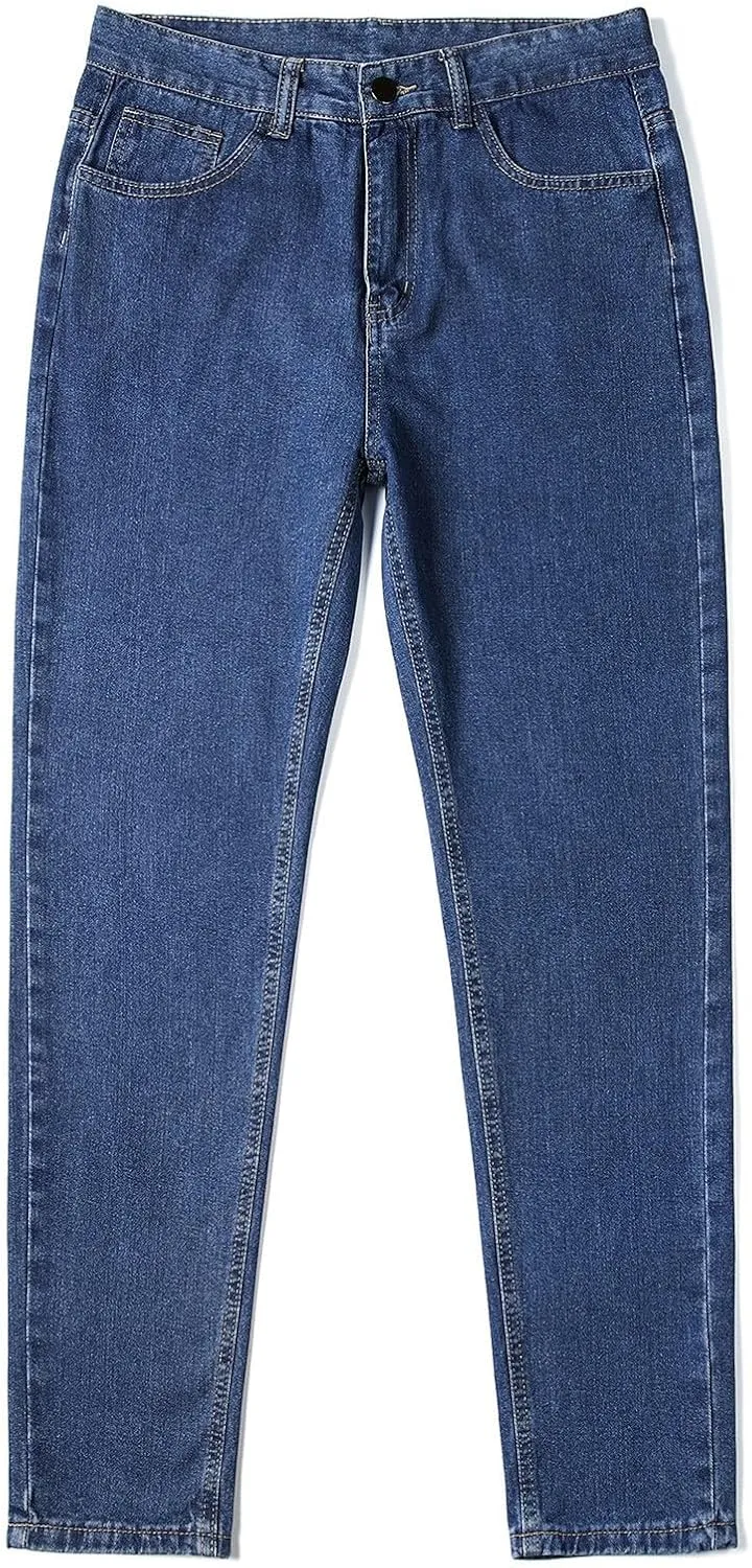 Men's Relaxed Fit Jean with Pocket Y2k Vintage Plain Pants 2025 Casual Loose Fit Slacks Hip Hop Denim Trousers