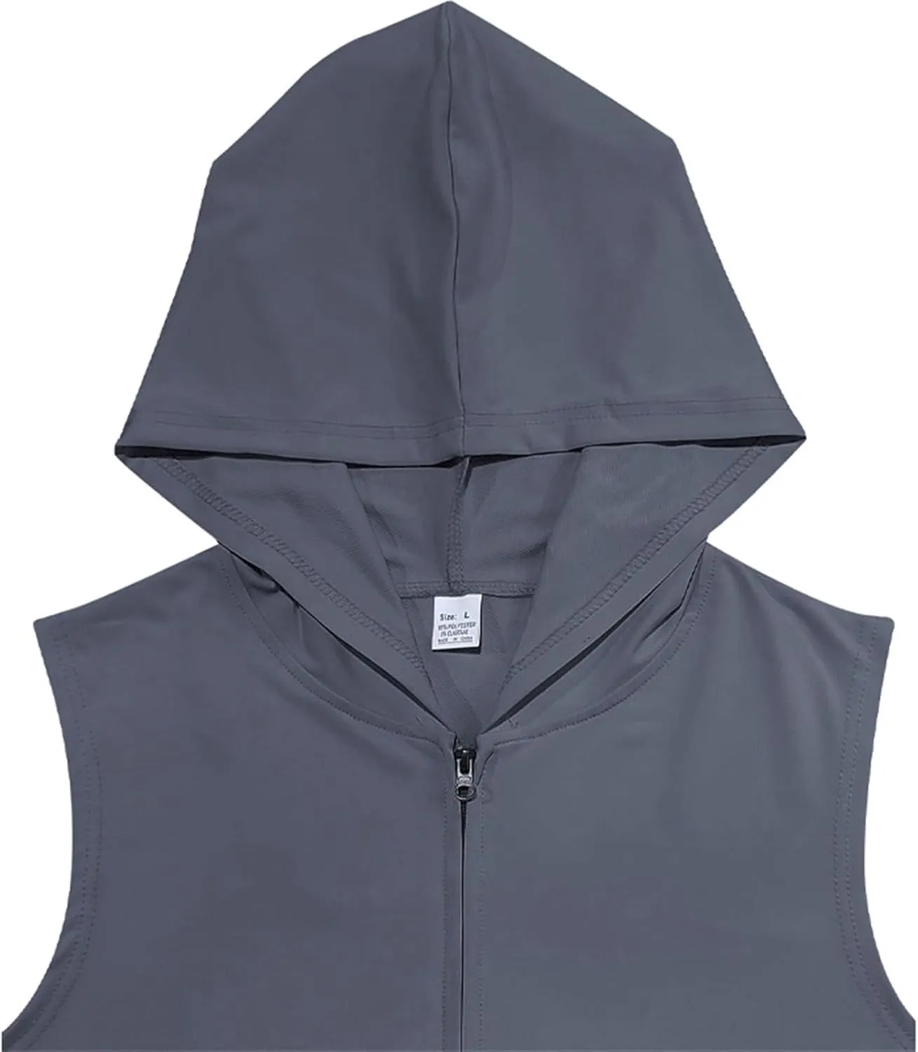 Men's Sleeveless Hooded Tank Tops Athletic Gym Workout Full Zip Vest Shirts Lightweight Dry fit Muscle Cut Off T-Shirt