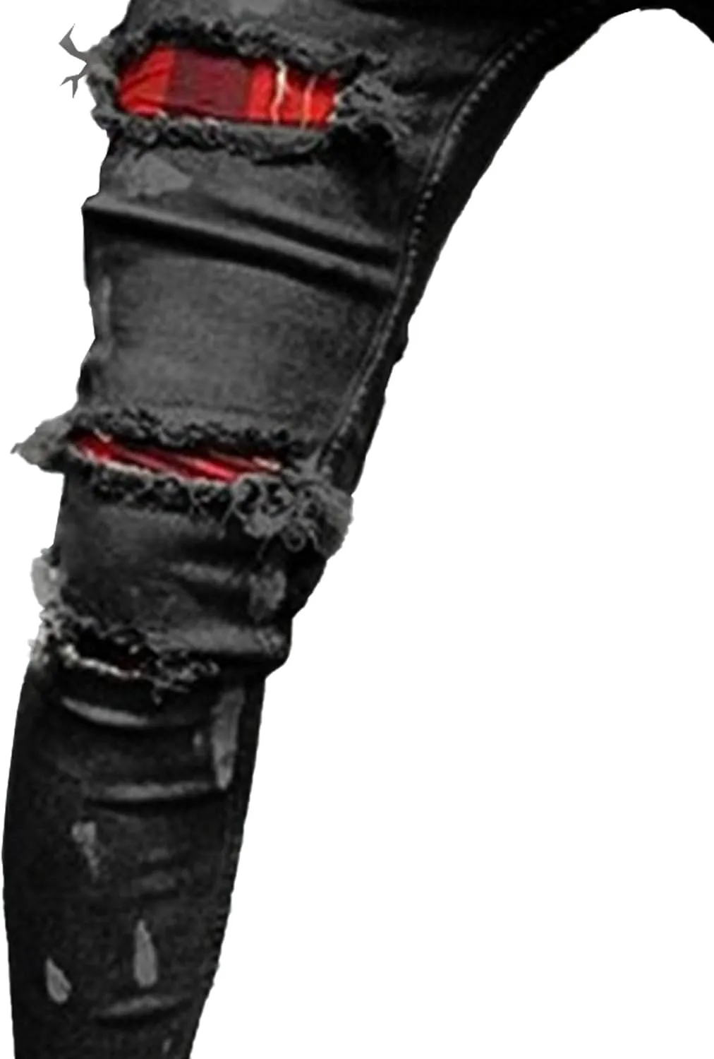 Men's Slim Fit Stretch Biker Jeans Ripped Skinny Tapered Leg Jeans for Men Fashion Vintage Distressed Denim Pants