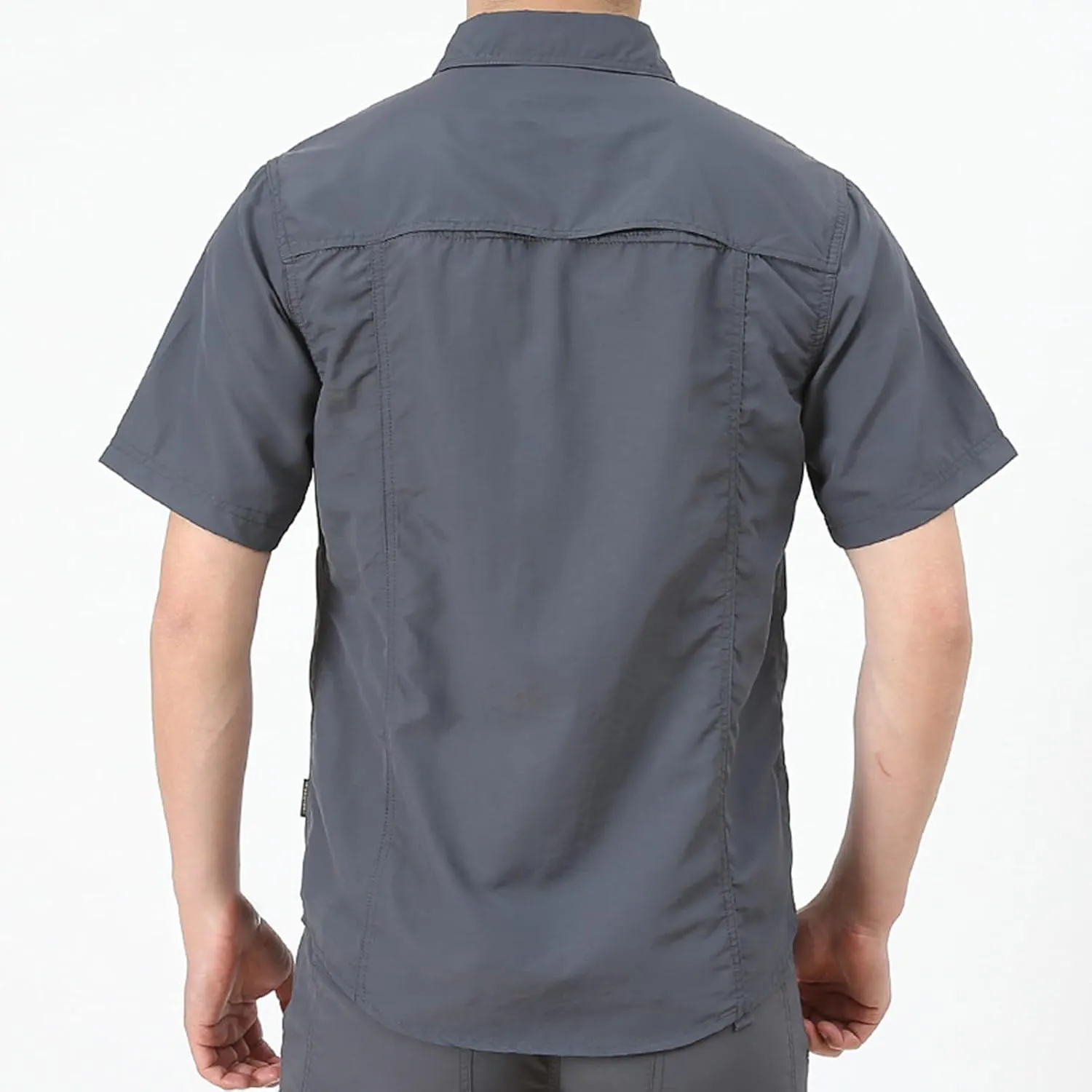 Men's Sun Protection Fishing Shirts UPF50  Button Down Work Shirts Outdoor Quick Dry Short Sleeve Hiking T-Shirt Tops