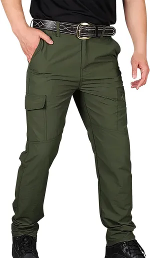 Mens Tactical Cargo Pants Straight Leg Classic Fit Work Pants Water Resistant Quick Dry Lightweight Outdoor Trousers
