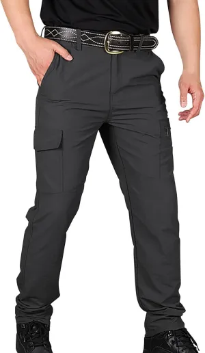 Mens Tactical Cargo Pants Straight Leg Classic Fit Work Pants Water Resistant Quick Dry Lightweight Outdoor Trousers
