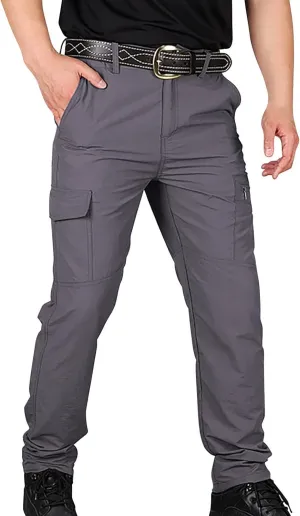 Mens Tactical Cargo Pants Straight Leg Classic Fit Work Pants Water Resistant Quick Dry Lightweight Outdoor Trousers