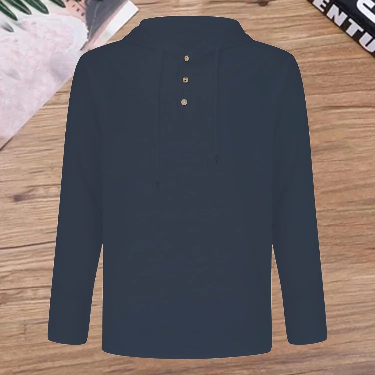 Men's UPF 50  Hoodie Shirts Long Sleeve Pullover Casual Summer Sun Swim Shirt Lightweight Rash Guard Hooded Sweatshirt