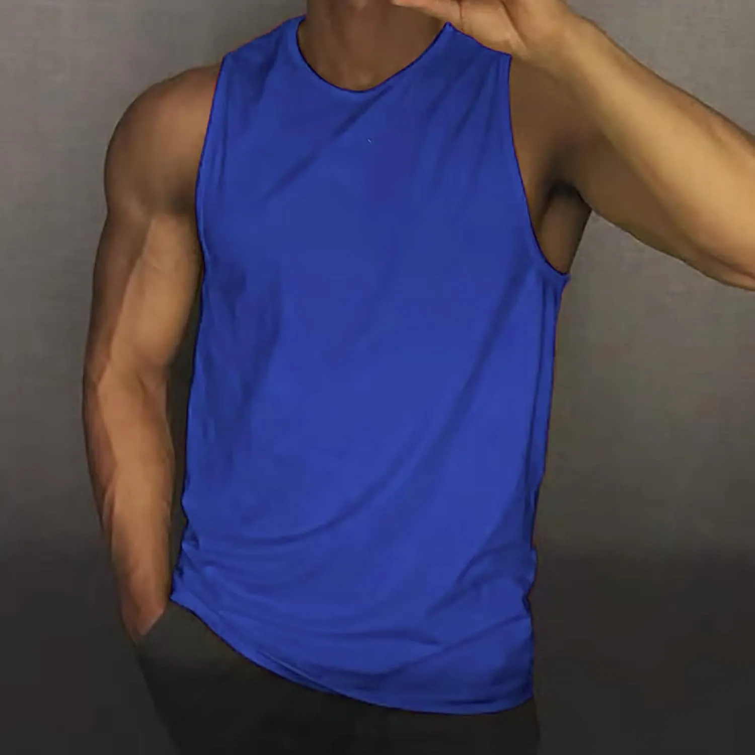 Mens UPF 50  Tank Tops Breathable Quick Dry Sleeveless Gym Workout Vest Shirts Moisture Wicking Muscle Cut Off Shirt