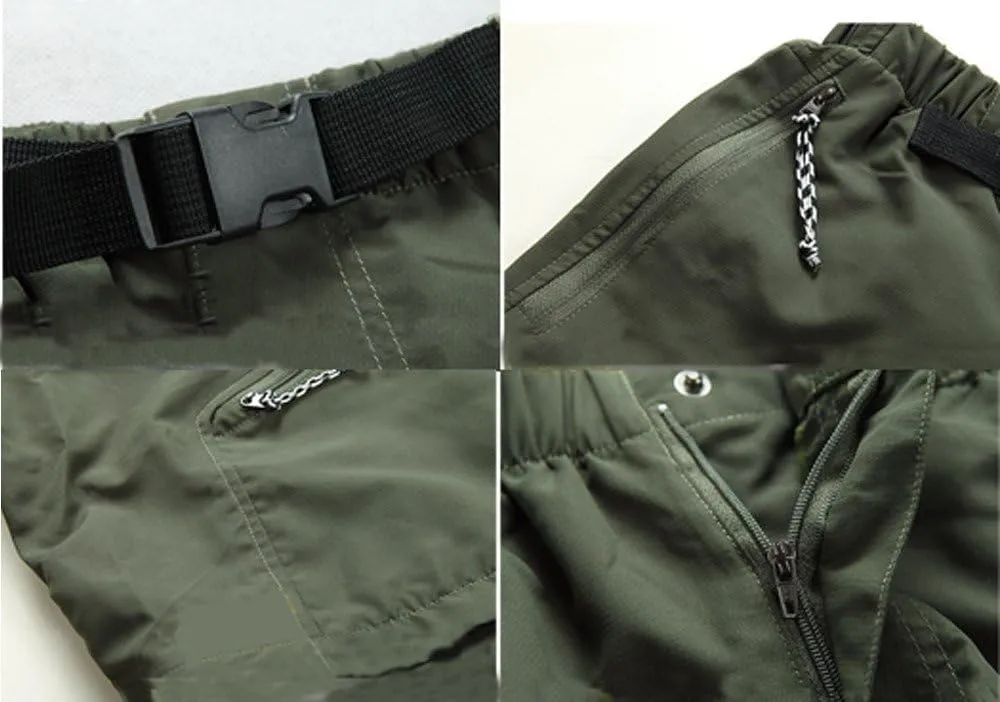 Mens Utility Work Pants Water Resistant Dry Fit Convertible Zip Off Work Cargo Pants Outdoor Lightweight Hiking Pants