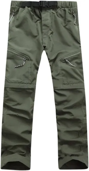 Mens Utility Work Pants Water Resistant Dry Fit Convertible Zip Off Work Cargo Pants Outdoor Lightweight Hiking Pants