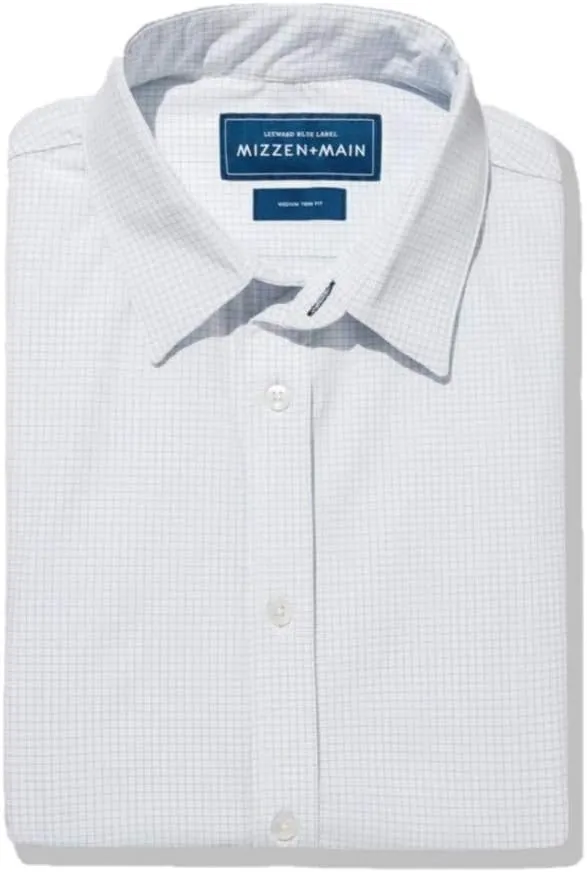 Mizzen   Main Blue Label Mens Tall Fit Button Down Dress Shirt