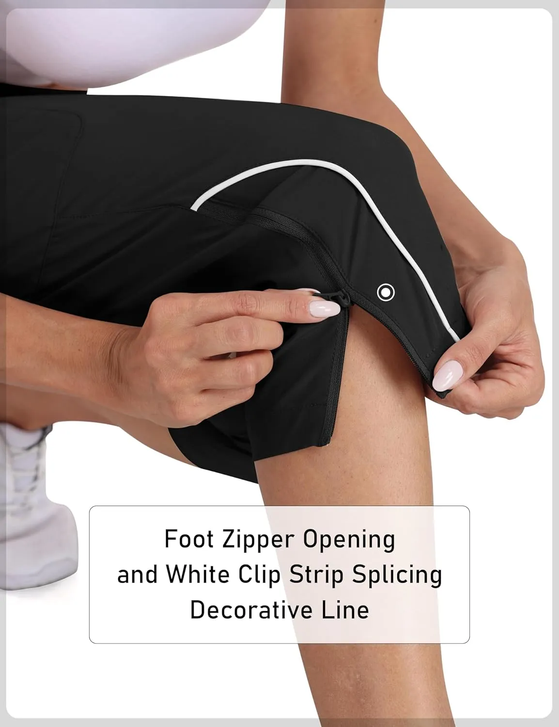 MoFiz Capri Pants for Women Lightweight Casual Summer Trip Loose Shorts with Zipper Pockets