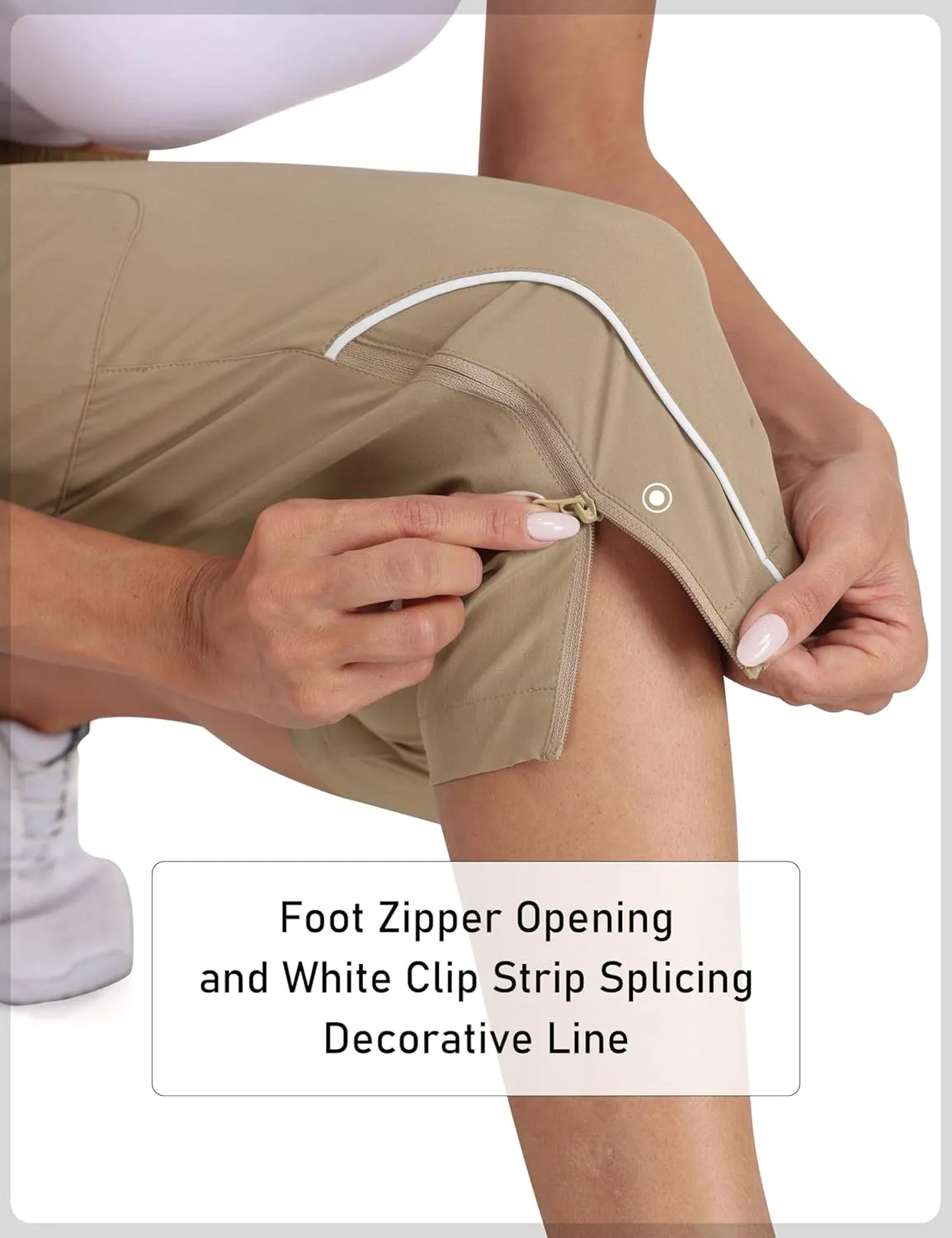 MoFiz Capri Pants for Women Lightweight Casual Summer Trip Loose Shorts with Zipper Pockets