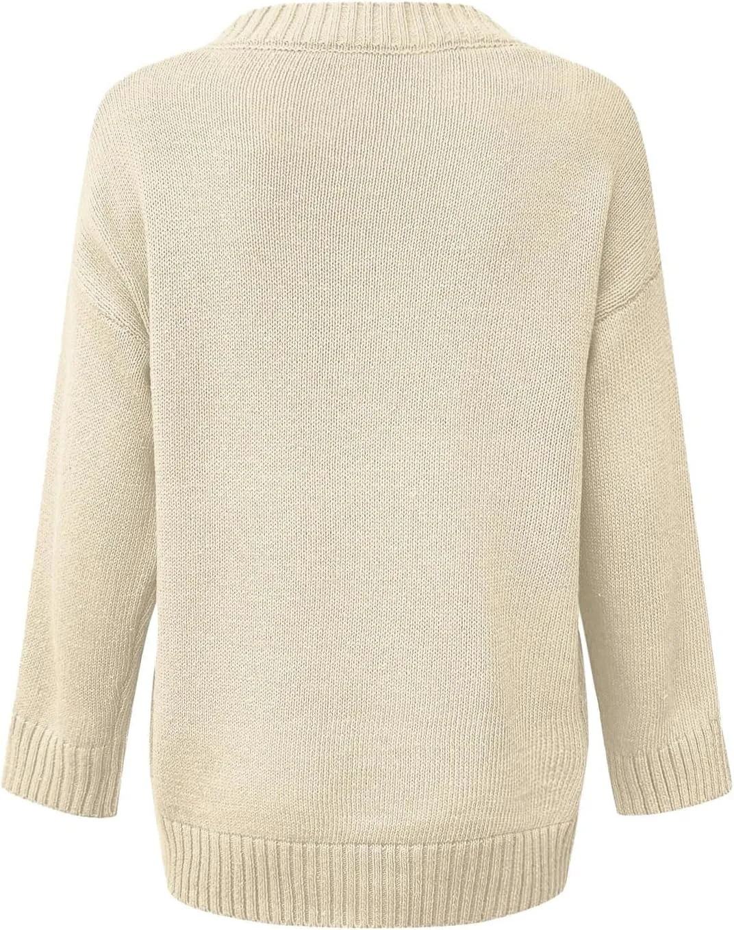 Oversized Sweater for Women Sexy Deep V Neck Cable Knit Sweaters Long Sleeve Loose Jumper Tunic Pullover Tops