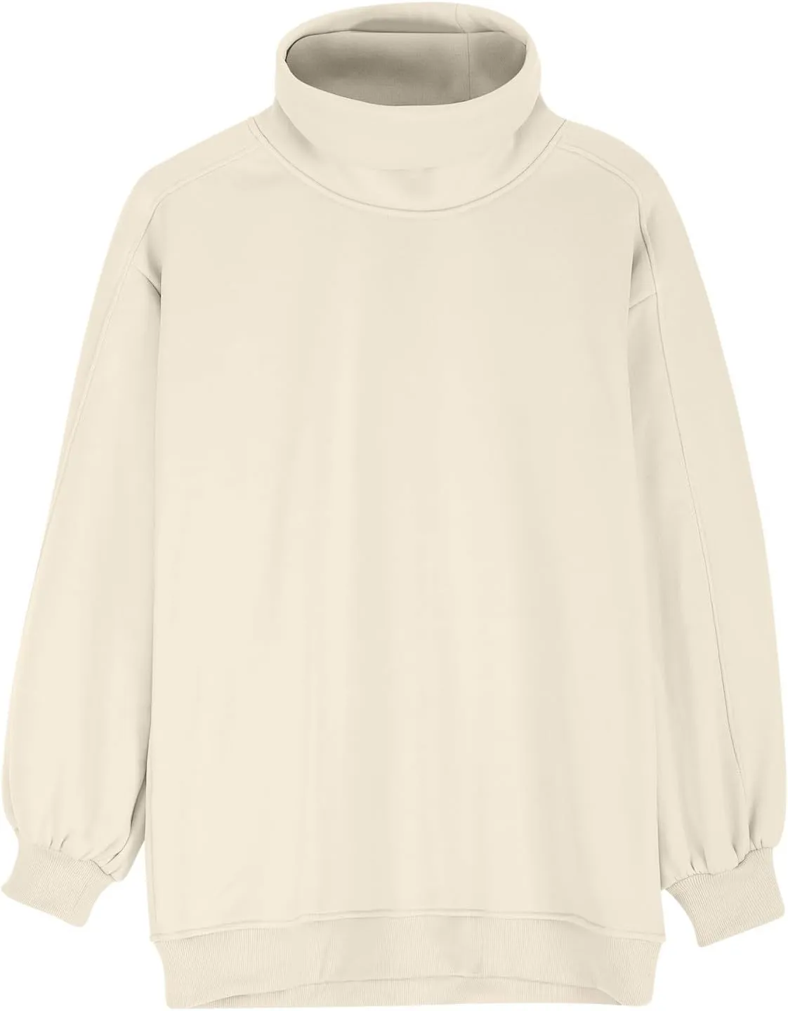 Oversized Sweatshirt For Women Turtleneck Lantern Sleeve Pullover Tops Fleece Soft Sweatshirts With Pockets 2024 Trendy