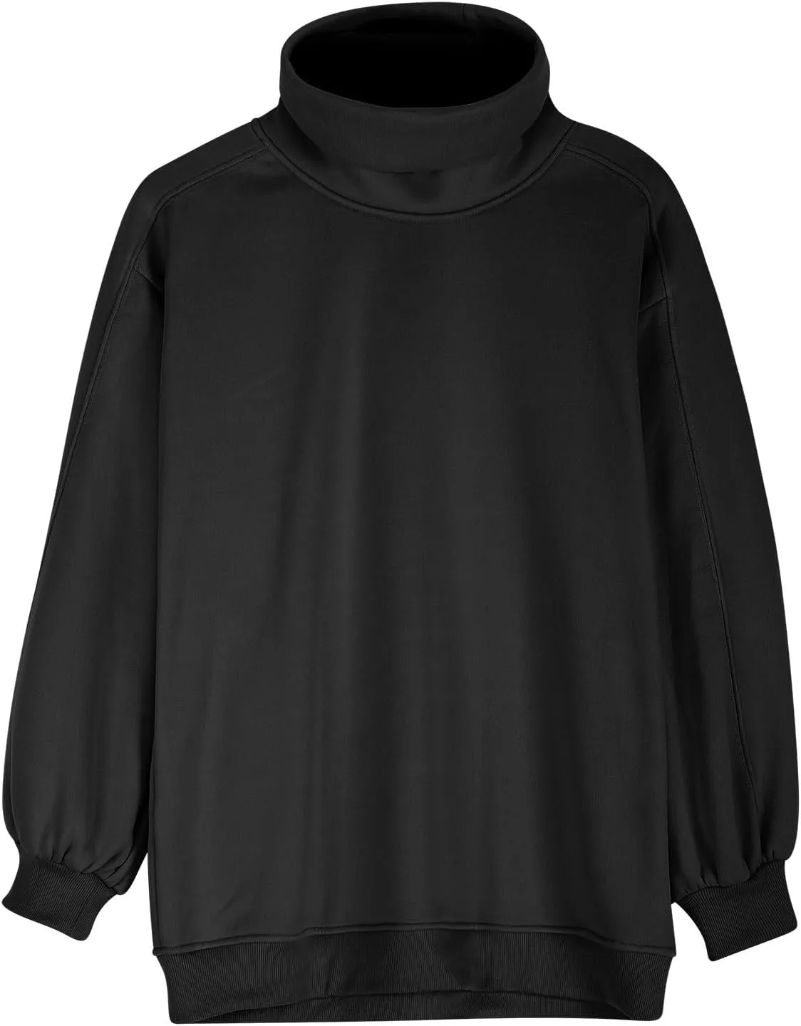 Oversized Sweatshirt For Women Turtleneck Lantern Sleeve Pullover Tops Fleece Soft Sweatshirts With Pockets 2024 Trendy