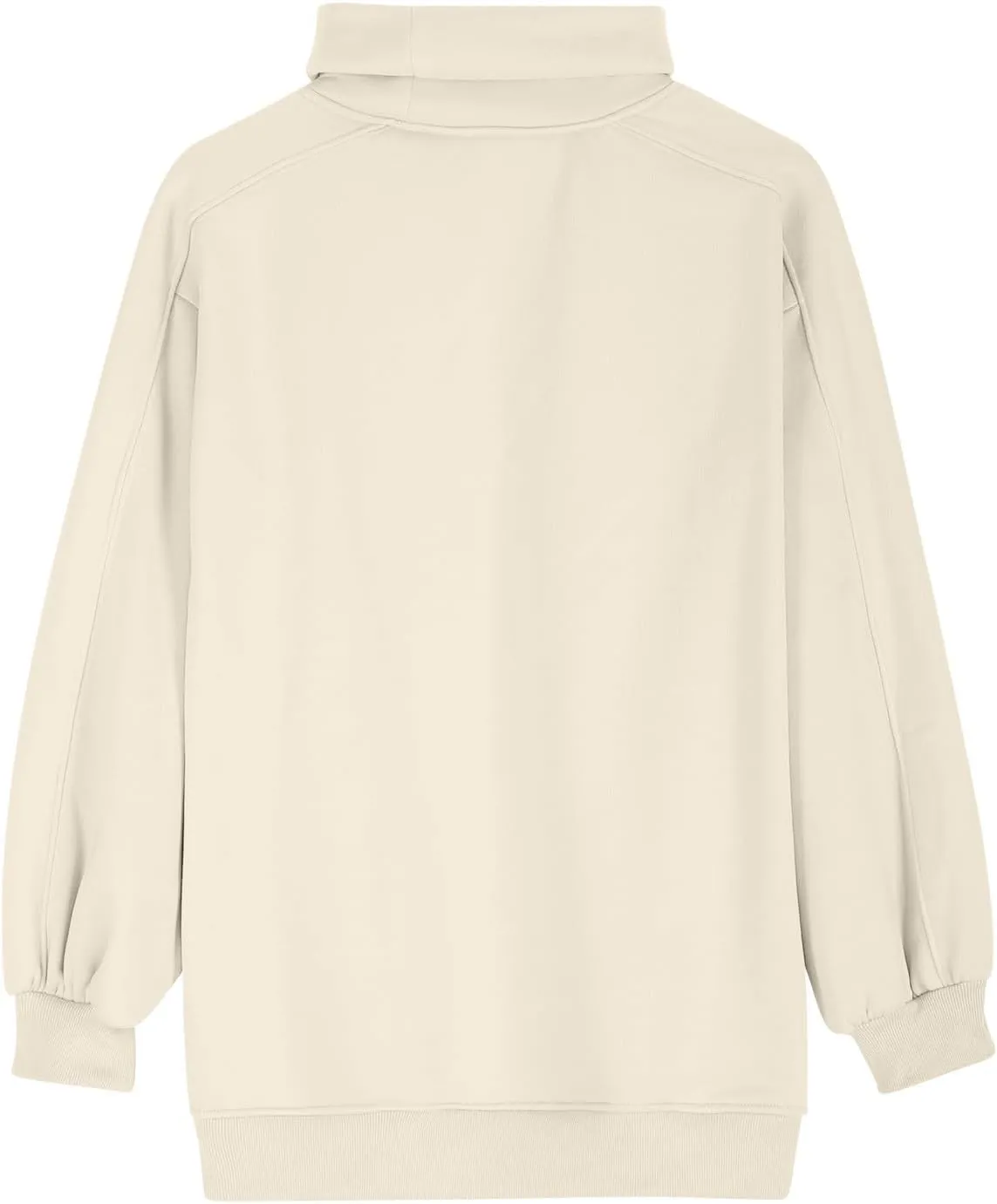 Oversized Sweatshirt For Women Turtleneck Lantern Sleeve Pullover Tops Fleece Soft Sweatshirts With Pockets 2024 Trendy