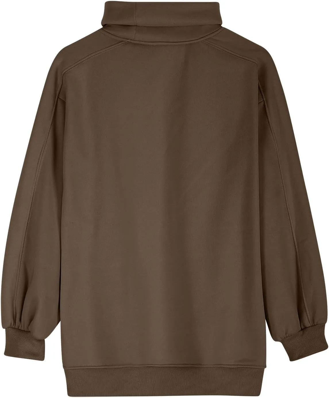 Oversized Sweatshirt For Women Turtleneck Lantern Sleeve Pullover Tops Fleece Soft Sweatshirts With Pockets 2024 Trendy