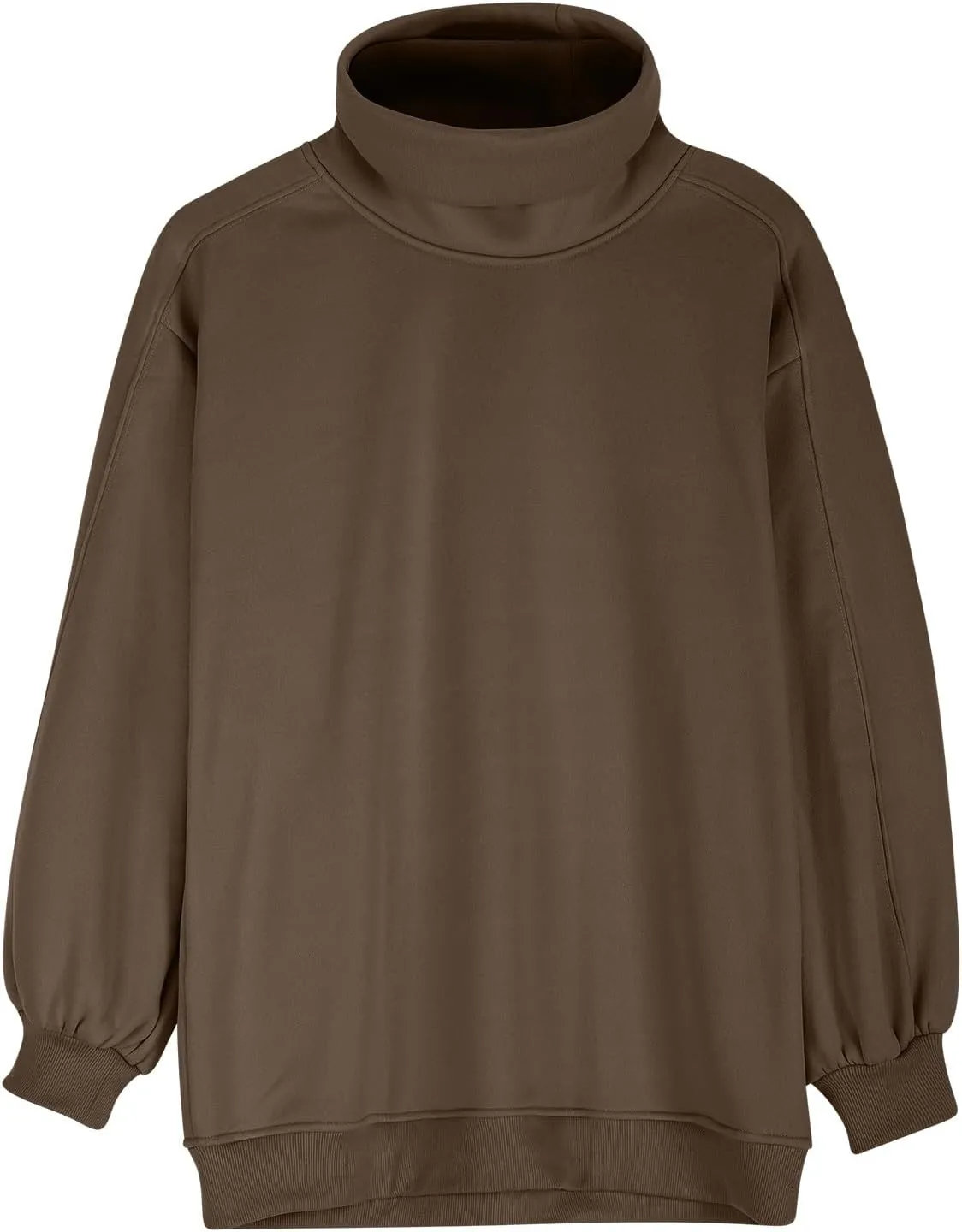 Oversized Sweatshirt For Women Turtleneck Lantern Sleeve Pullover Tops Fleece Soft Sweatshirts With Pockets 2024 Trendy