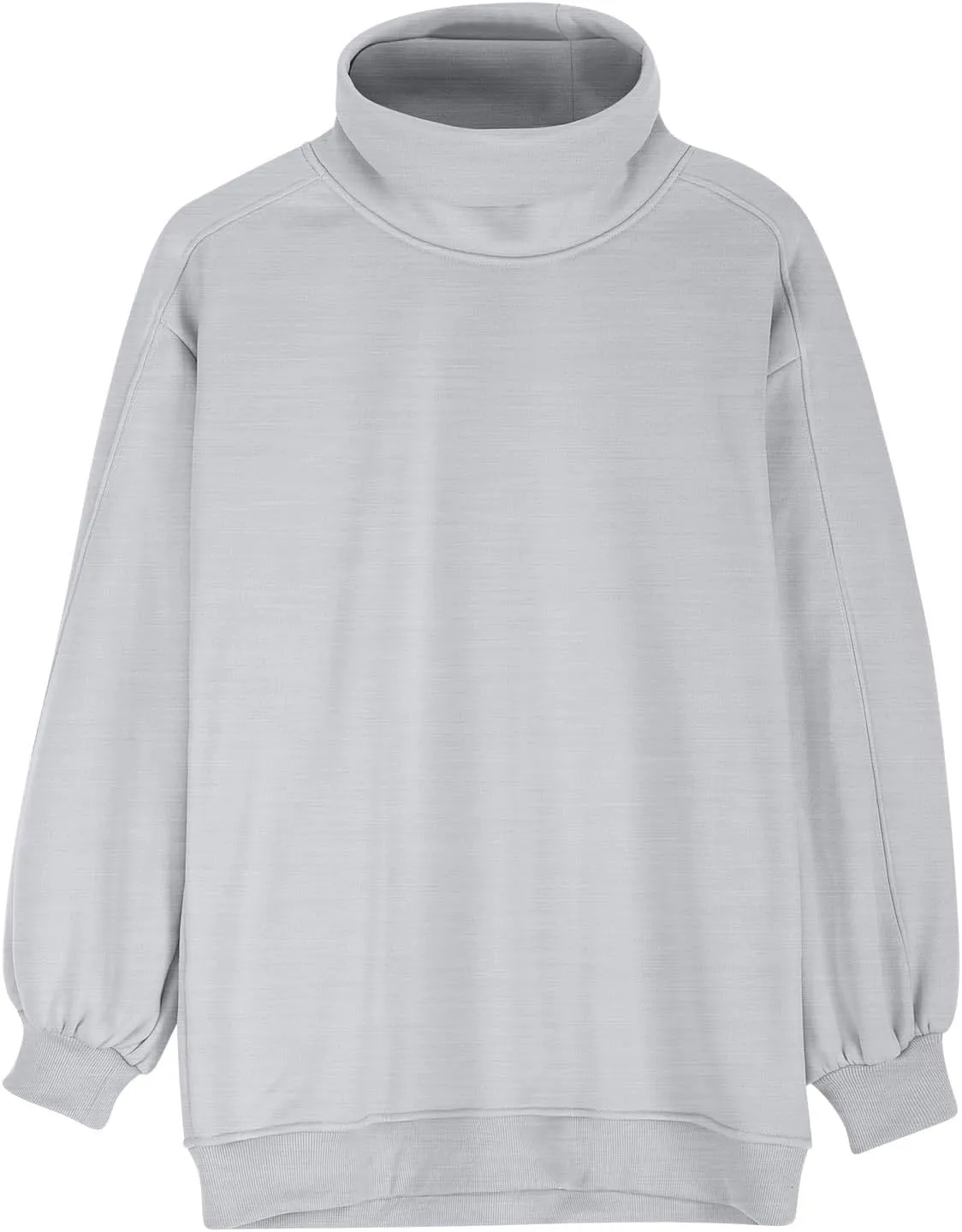 Oversized Sweatshirt For Women Turtleneck Lantern Sleeve Pullover Tops Fleece Soft Sweatshirts With Pockets 2024 Trendy