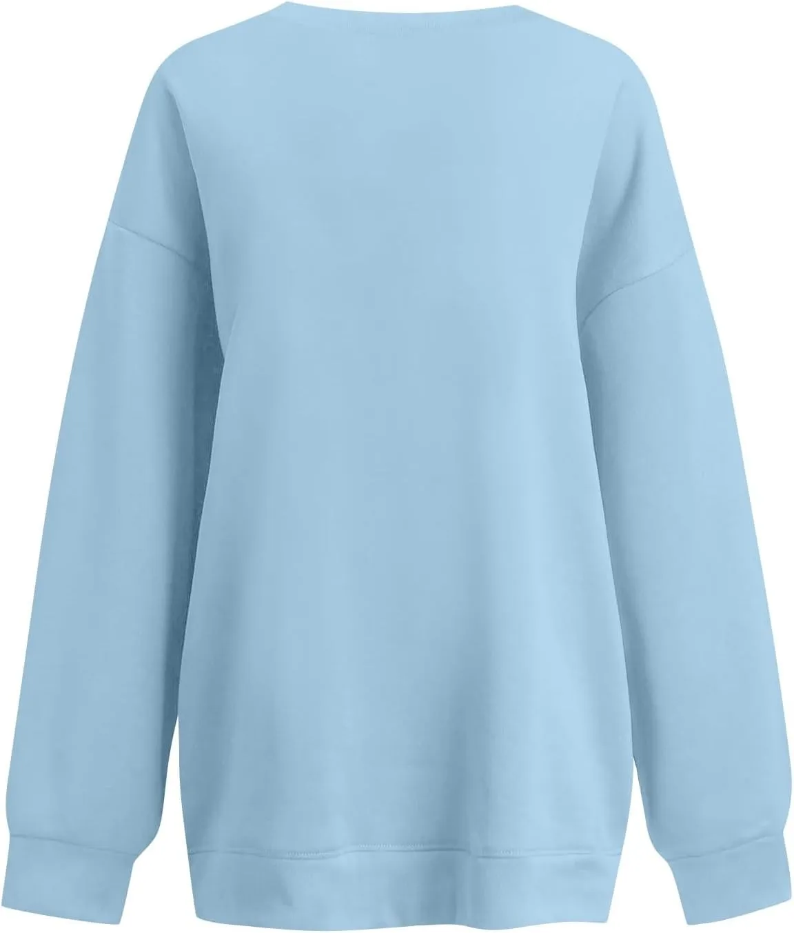 Oversized V Neck Sweatshirt Women Cozy Long Sleeve Fleece Hoodies Pullover Casual Sweat Shirts Cute Winter Outfits