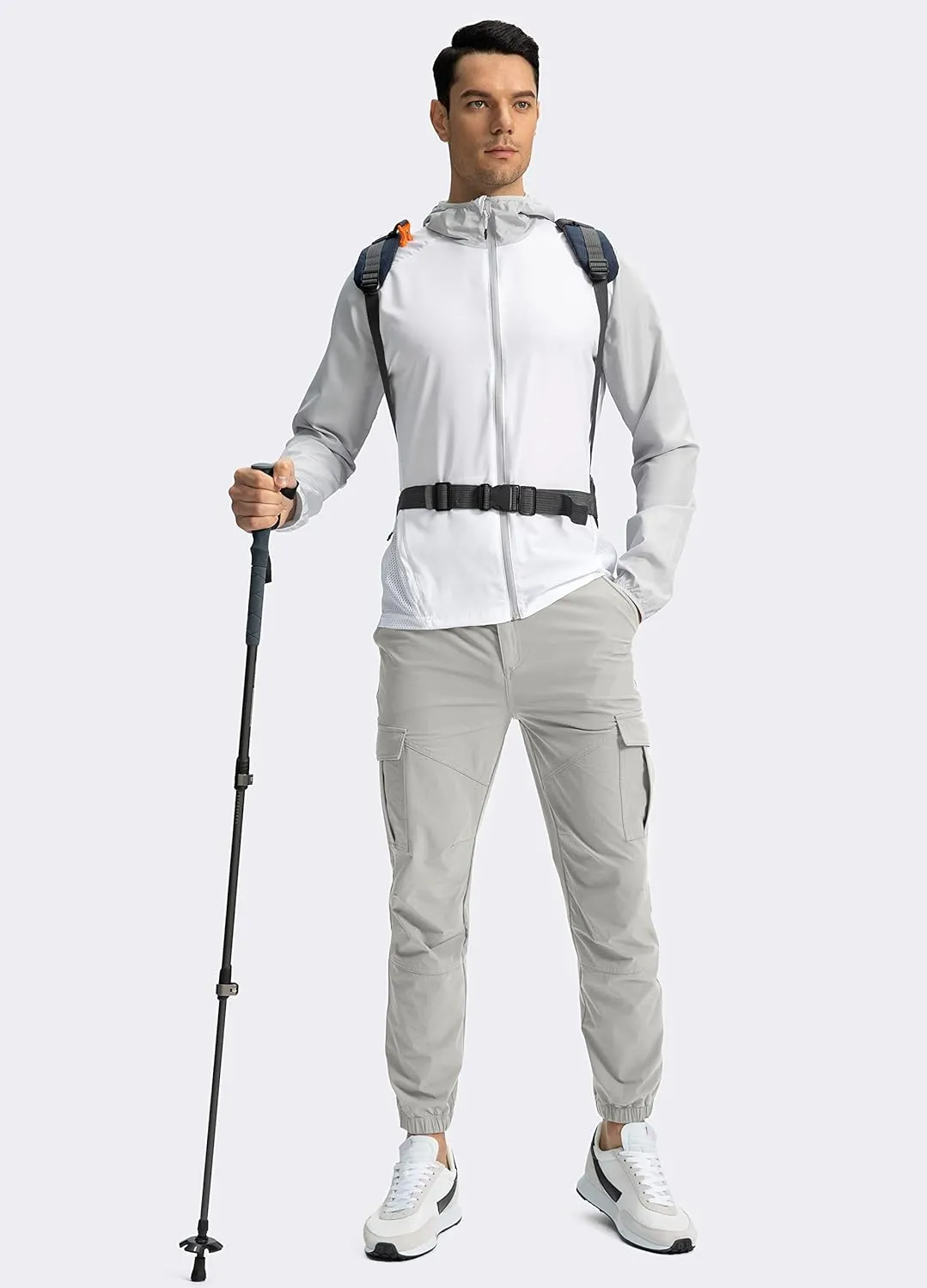 Pinkbomb Men's Hiking Cargo Pants with 7 Pockets Slim Fit Stretch Joggers Golf Cargo Work Pants for Men