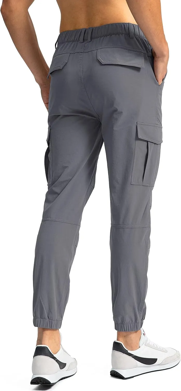 Pinkbomb Men's Hiking Cargo Pants with 7 Pockets Slim Fit Stretch Joggers Golf Cargo Work Pants for Men