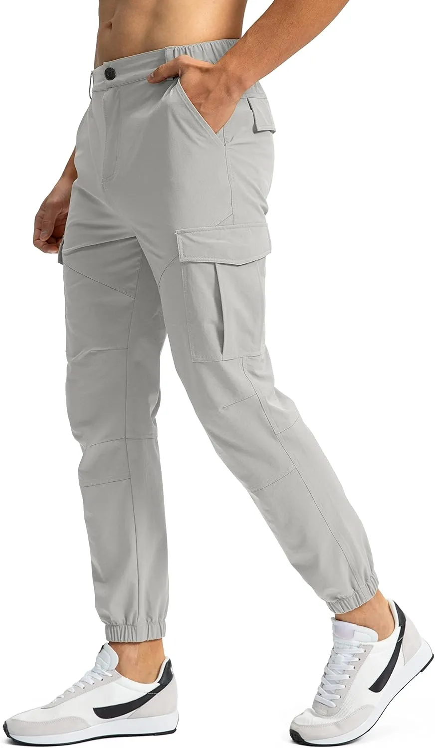 Pinkbomb Men's Hiking Cargo Pants with 7 Pockets Slim Fit Stretch Joggers Golf Cargo Work Pants for Men