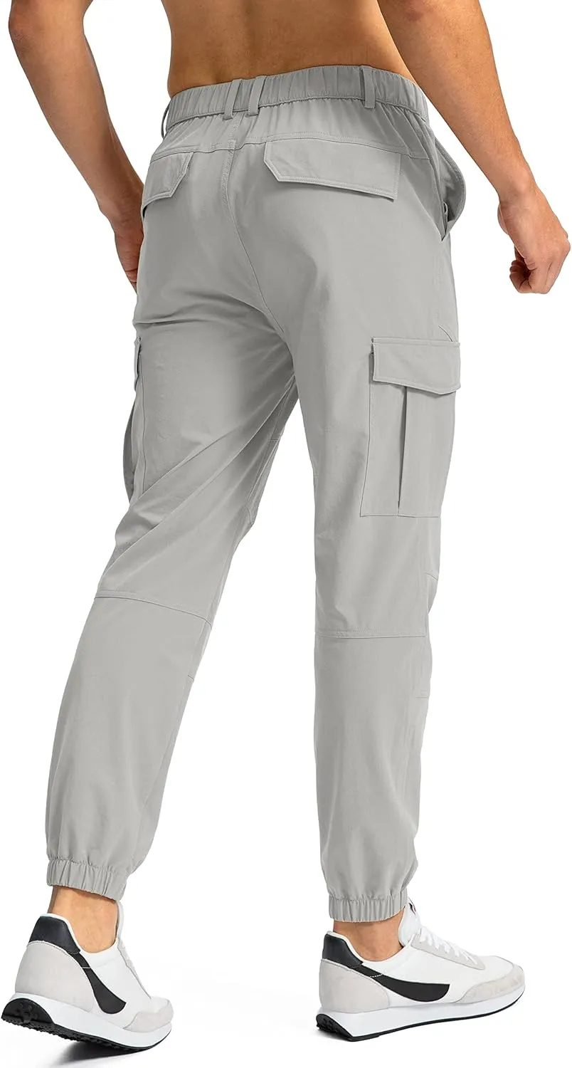 Pinkbomb Men's Hiking Cargo Pants with 7 Pockets Slim Fit Stretch Joggers Golf Cargo Work Pants for Men