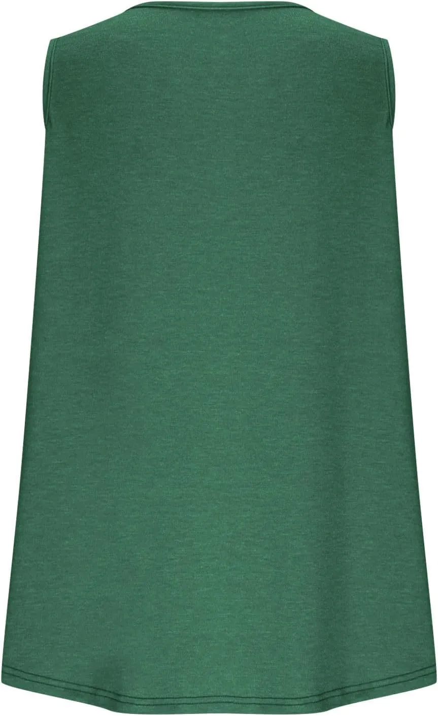 Plus Size Tank Tops for Women Summer Crewneck Sleeveless Lightweight Basic T Shirts Loose Fit Casual Tunics Shirts