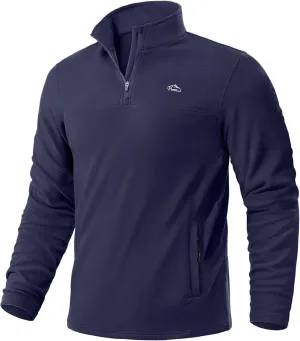 Pudolla Men's 1/4 Zip Pullover Sweatshirts Fleece Warm Soft Sweatshirts with Pockets for Running Athletic Workout Golf