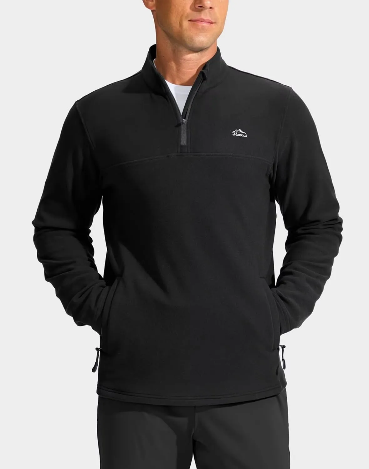 Pudolla Men's 1/4 Zip Pullover Sweatshirts Fleece Warm Soft Sweatshirts with Pockets for Running Athletic Workout Golf
