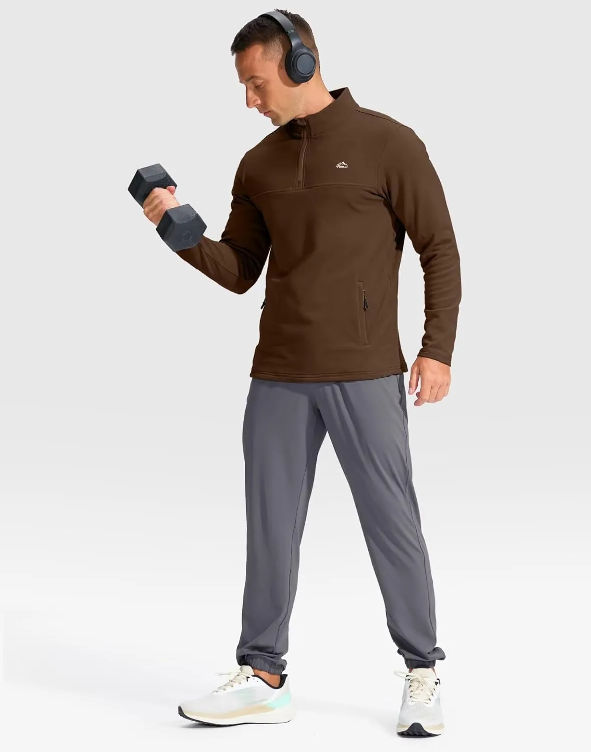 Pudolla Men's 1/4 Zip Pullover Sweatshirts Fleece Warm Soft Sweatshirts with Pockets for Running Athletic Workout Golf