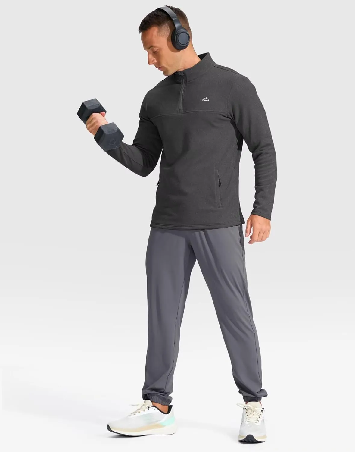 Pudolla Men's 1/4 Zip Pullover Sweatshirts Fleece Warm Soft Sweatshirts with Pockets for Running Athletic Workout Golf