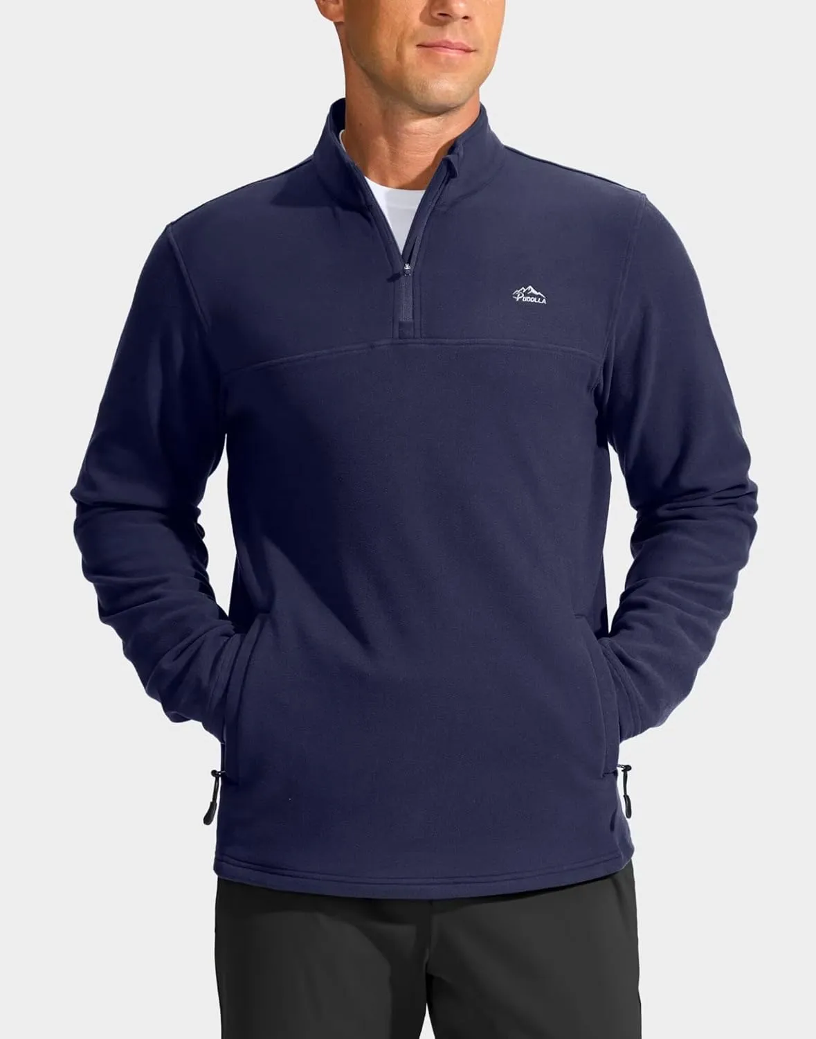 Pudolla Men's 1/4 Zip Pullover Sweatshirts Fleece Warm Soft Sweatshirts with Pockets for Running Athletic Workout Golf