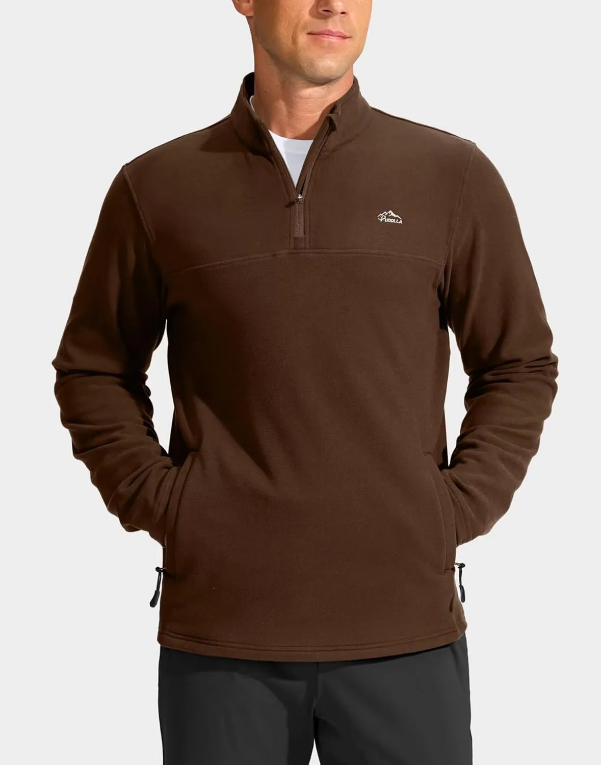 Pudolla Men's 1/4 Zip Pullover Sweatshirts Fleece Warm Soft Sweatshirts with Pockets for Running Athletic Workout Golf