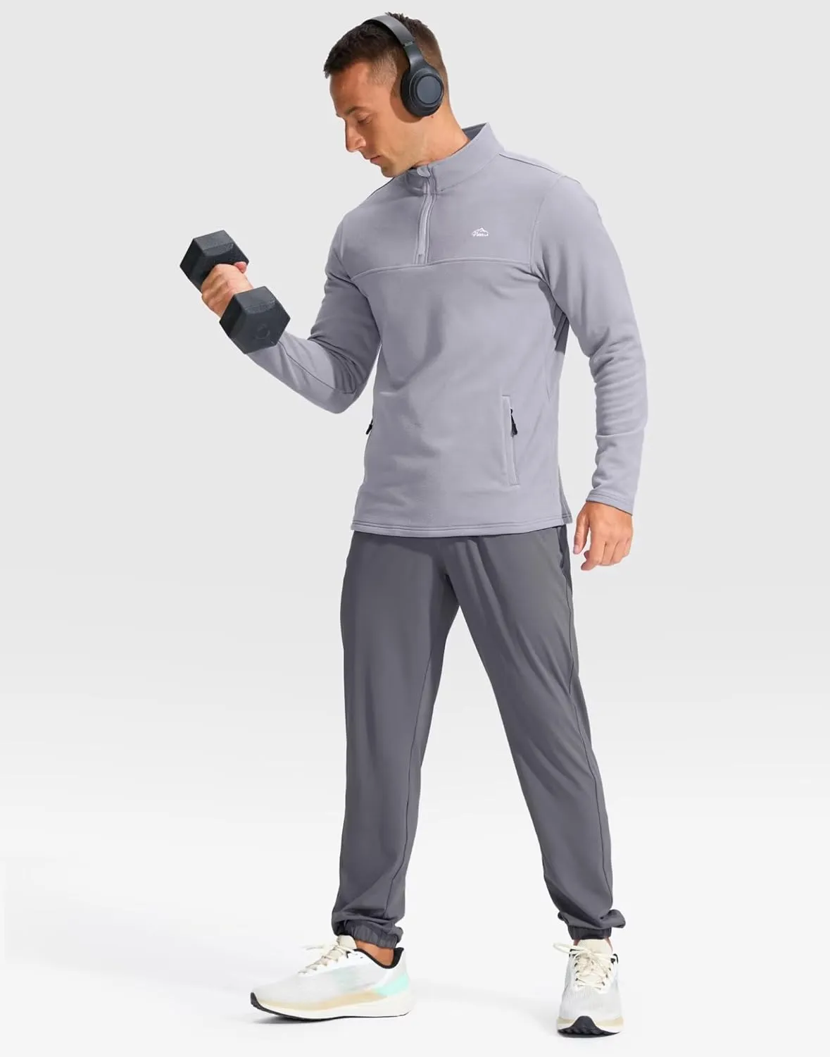 Pudolla Men's 1/4 Zip Pullover Sweatshirts Fleece Warm Soft Sweatshirts with Pockets for Running Athletic Workout Golf