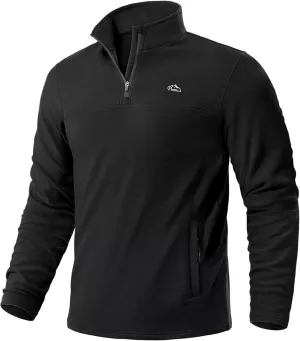 Pudolla Men's 1/4 Zip Pullover Sweatshirts Fleece Warm Soft Sweatshirts with Pockets for Running Athletic Workout Golf