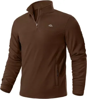 Pudolla Men's 1/4 Zip Pullover Sweatshirts Fleece Warm Soft Sweatshirts with Pockets for Running Athletic Workout Golf