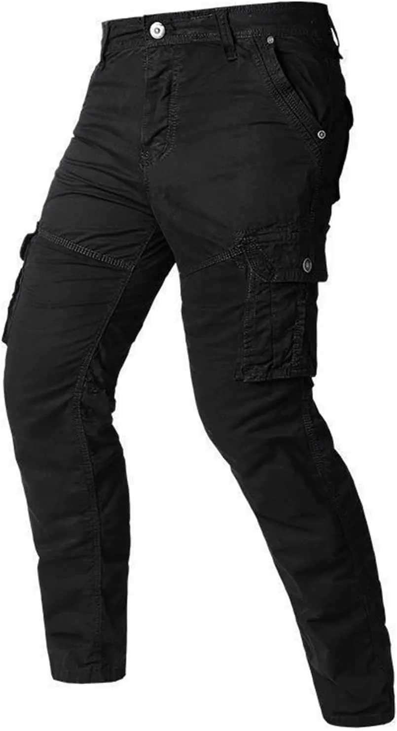 Regular Fit Stretchy Cargo Pants for Men Casual Sports Work Jogger Pants with Multi Pockets Outdoor Hiking Trousers