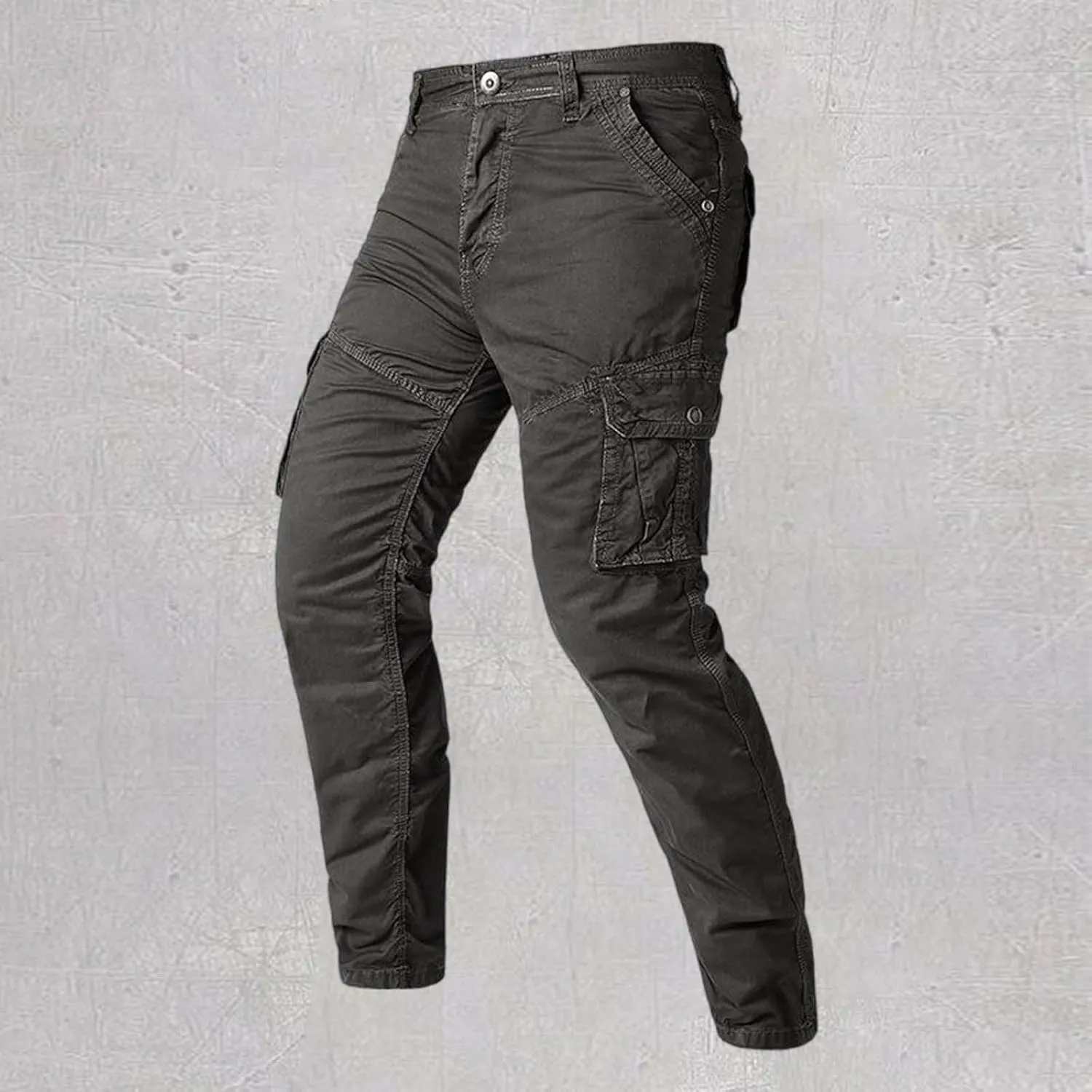 Regular Fit Stretchy Cargo Pants for Men Casual Sports Work Jogger Pants with Multi Pockets Outdoor Hiking Trousers