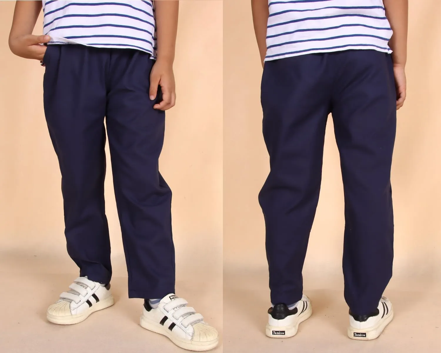 Ritatte Toddler Boy Cotton Linen Pants Casual Basic Plain Soft Long Pants Kids Summer Fall Comfy Trousers Loose Pants 2-7T