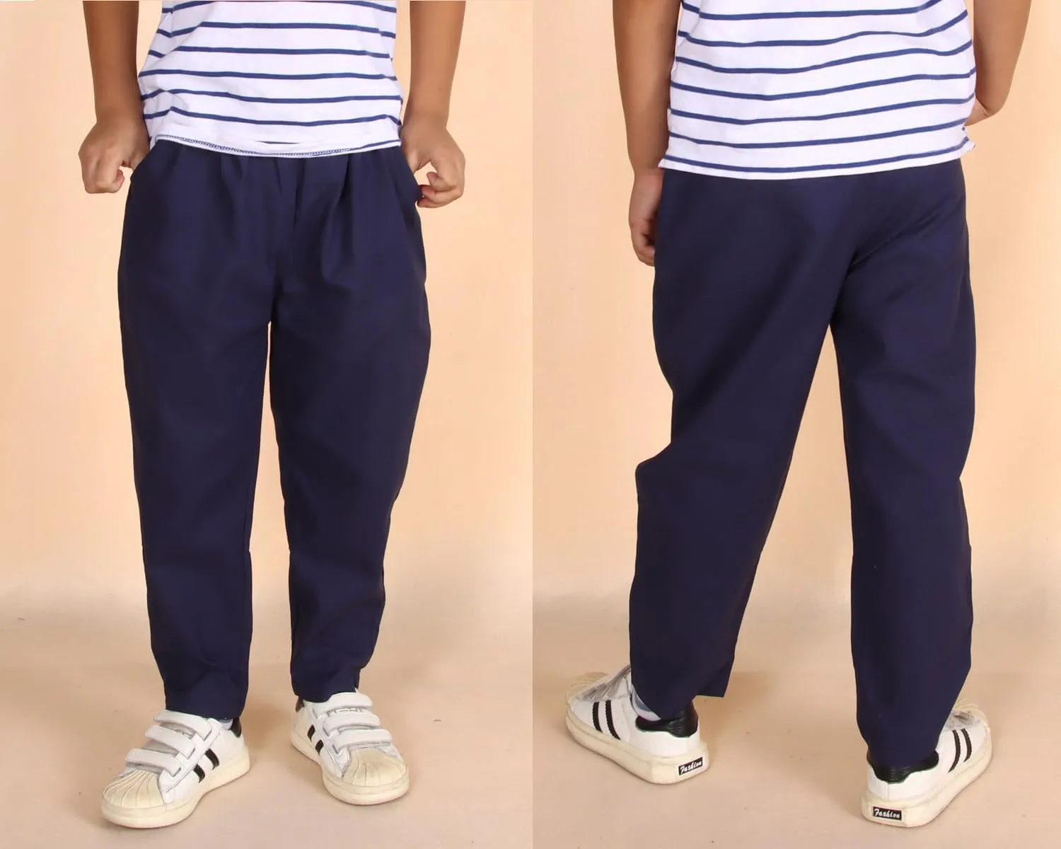 Ritatte Toddler Boy Cotton Linen Pants Casual Basic Plain Soft Long Pants Kids Summer Fall Comfy Trousers Loose Pants 2-7T